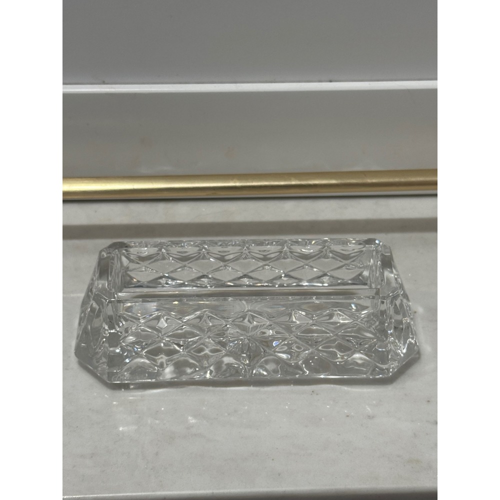 Waterford Crystal Lismore Luxe Business Card Holder Clear Diamond Cut Westover
